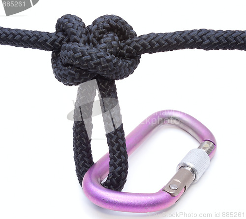 Image of Austrian Knot and Carabiner isolated