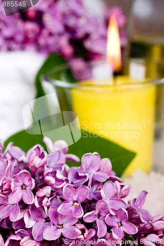 Image of flowers and candle