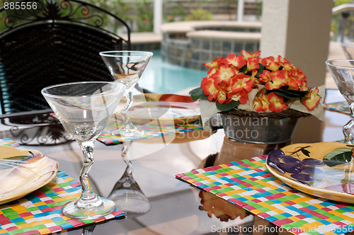 Image of outdoor table with setting