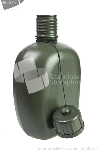 Image of Army green plastic canteen