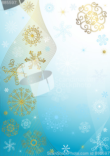 Image of Abstract blue christmas frame