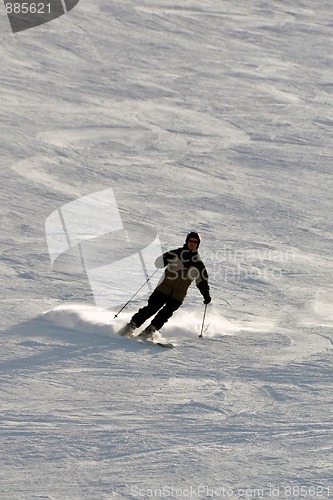 Image of Skier in powder snow