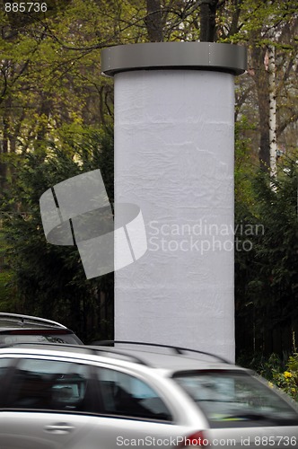 Image of Advertising pillar with traffic