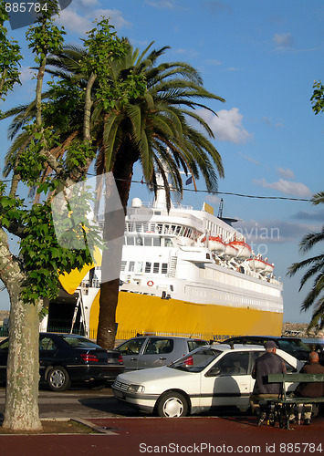 Image of cruise ship harbor bastia corsica france