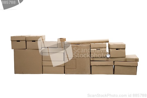 Image of Brown different cardboard boxes