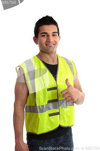 Image of Builder construction worker thumbs up