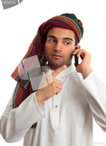Image of Middle eastern businessman on phone