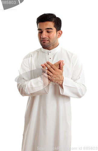 Image of Worried stressed sad arab man