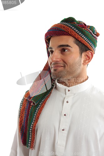 Image of Confident, smiling ethnic arab man