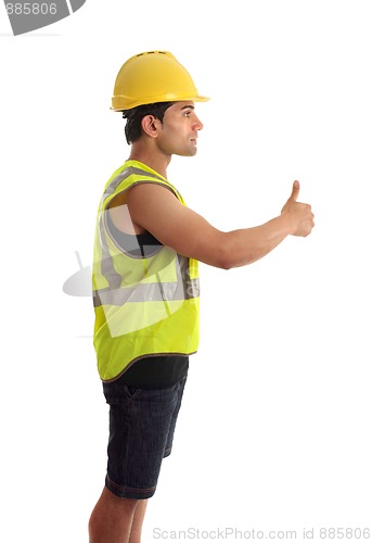 Image of Construction worker handyman thumbs up