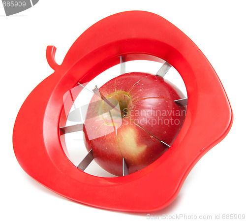 Image of Red apple and special knife