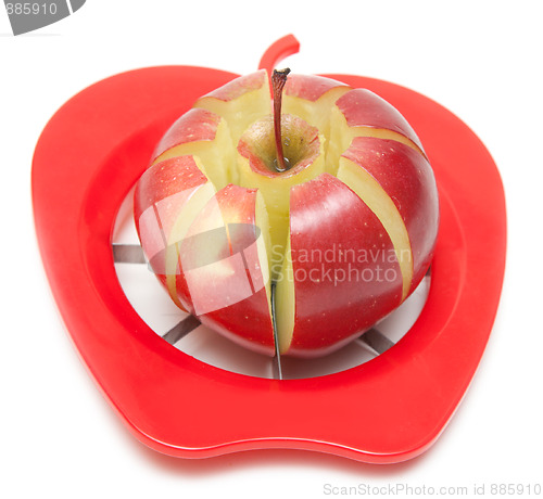 Image of Red apple and special knife