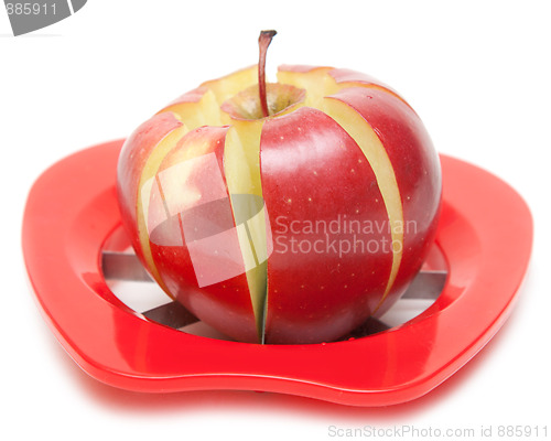 Image of Red apple and special knife