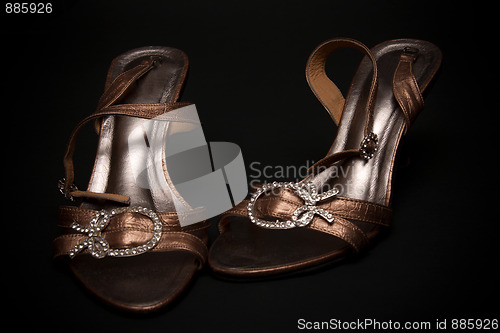 Image of Feminine loafers from golden skin