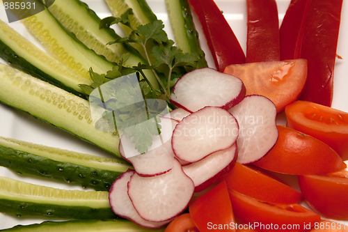 Image of Dish with cutting vegetables