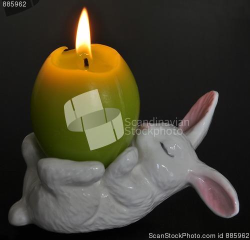 Image of Easter - White rabbit candle holder 