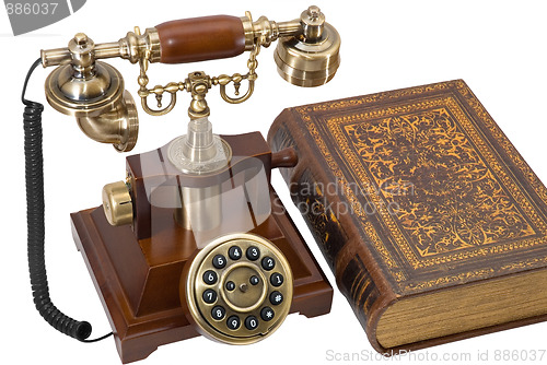 Image of Ancient phone and book