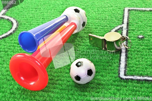 Image of soccer horn with football