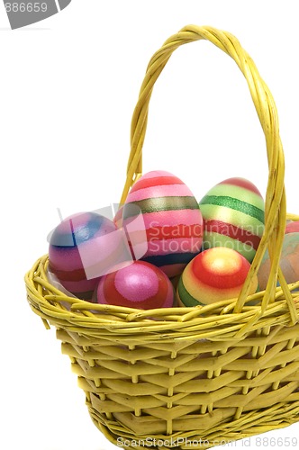 Image of Easter Eggs In A Basket -1