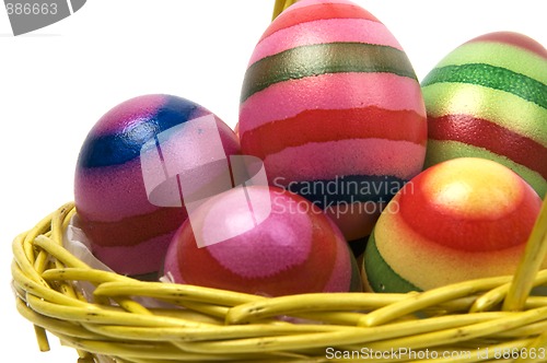 Image of Easter Eggs In A Basket -2