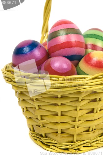 Image of Easter Eggs In A Basket -3
