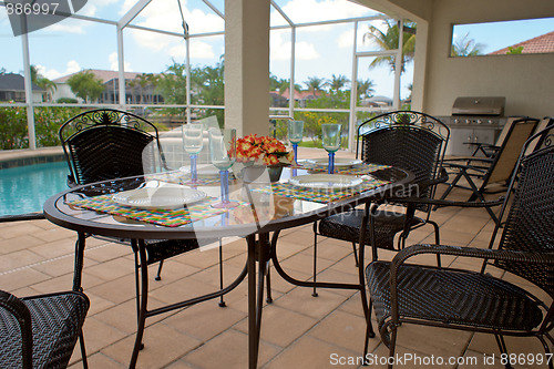 Image of outdoor table setting for dinner