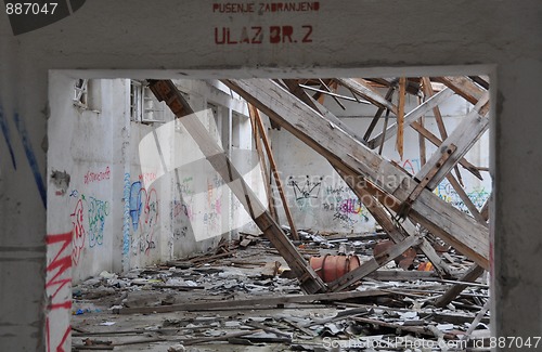 Image of Rundown ruins of a factory building