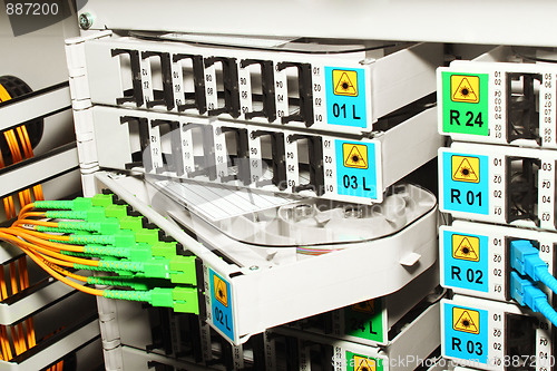 Image of fiber optic cable management system with splice casette