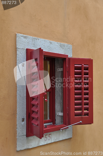 Image of Red Window Shutter