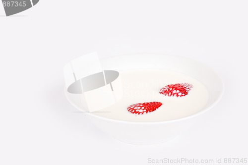 Image of Strawberries in Milk