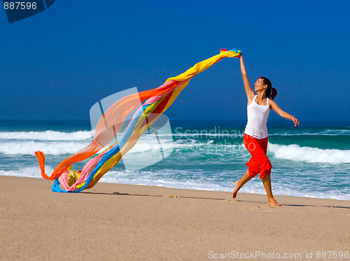 Image of Runing with colored tissues