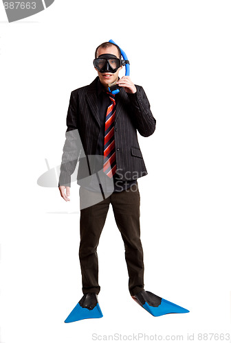 Image of Businessman with a scuba mask