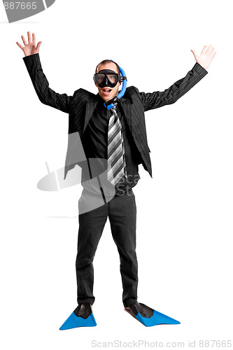 Image of Businessman with a scuba mask