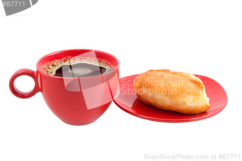 Image of Cup of coffee and patty