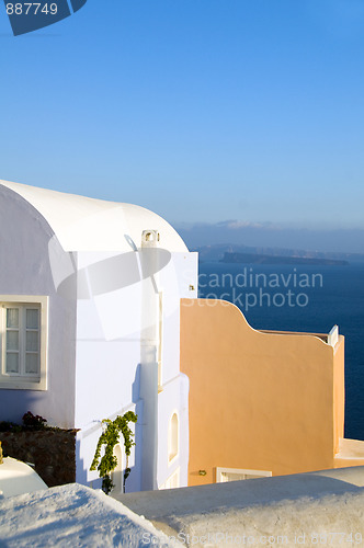 Image of building over the caldera Santorini Greece