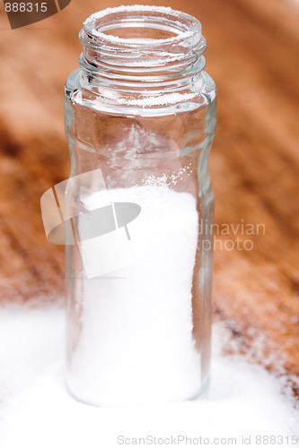 Image of salt in glass container