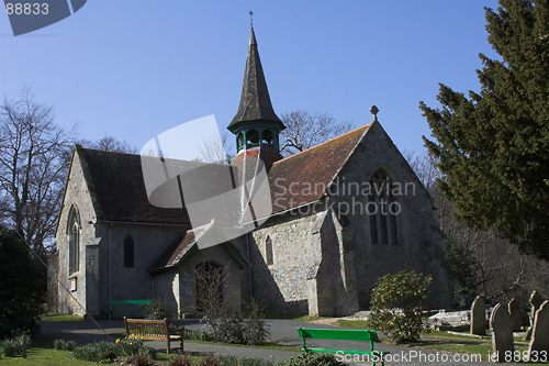 Image of Village church in springtime