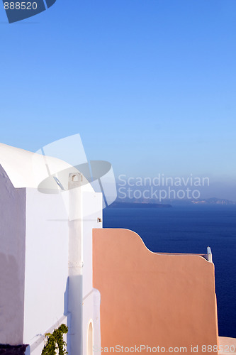 Image of building over the caldera Santorini Greece