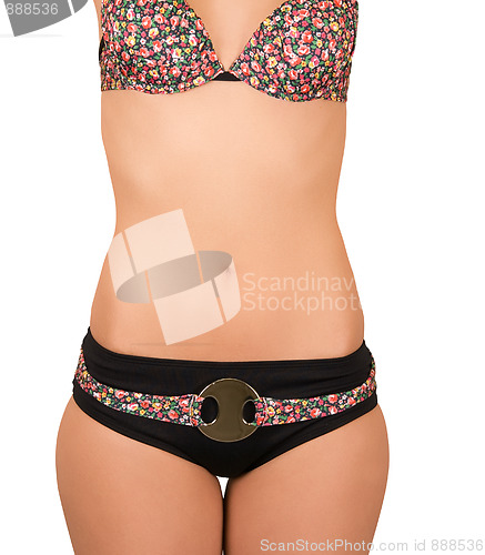 Image of black flowerful bikini