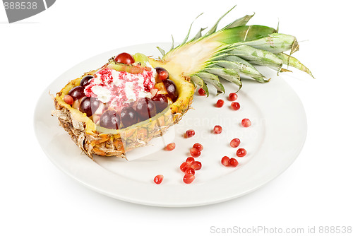 Image of pineapple fruit ice-cream cocktail