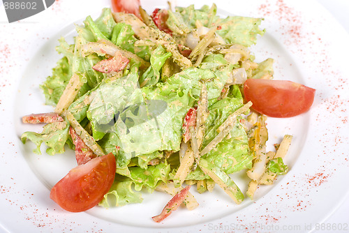 Image of Salad of squid with roast chiken