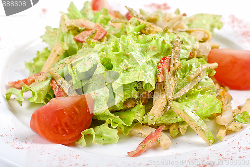 Image of Salad of squid with roast chiken