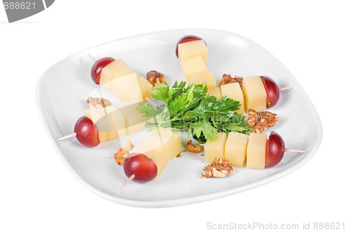 Image of Cheese and grapes and nuts