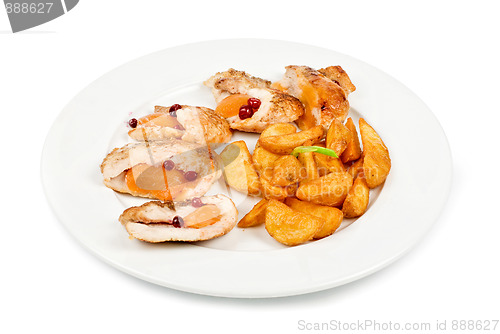 Image of Roast chicken meat and potato