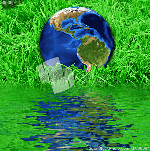 Image of Earth at the green grass