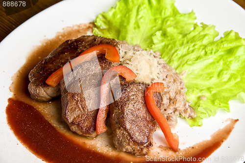 Image of Roast maral meat closeup