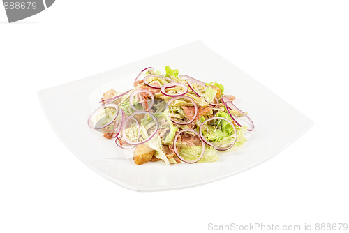 Image of Onion salad of meat with roast vegetables