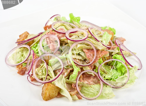 Image of Onion salad of meat with roast vegetables