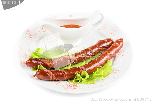 Image of grilled sausage closeup