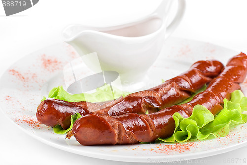 Image of grilled sausage closeup